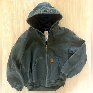 Vintage 2005 Carhartt J25 MOS Hooded Duck Canvas Work Mens Jacket XLT